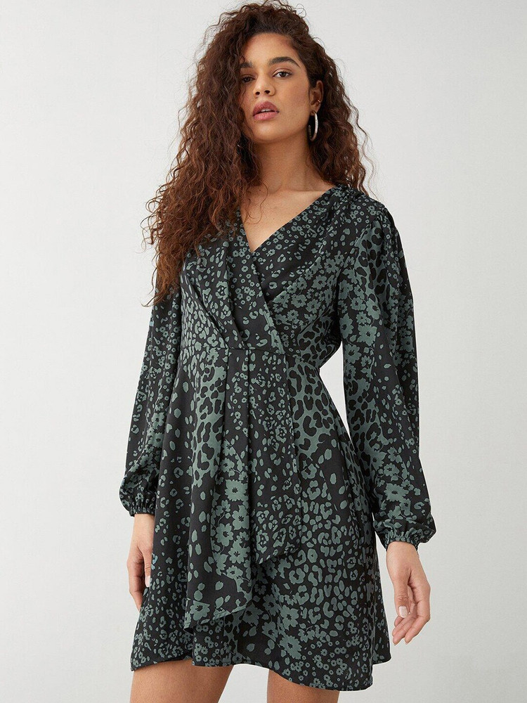 Dorothy perkins green wrap dress clearance