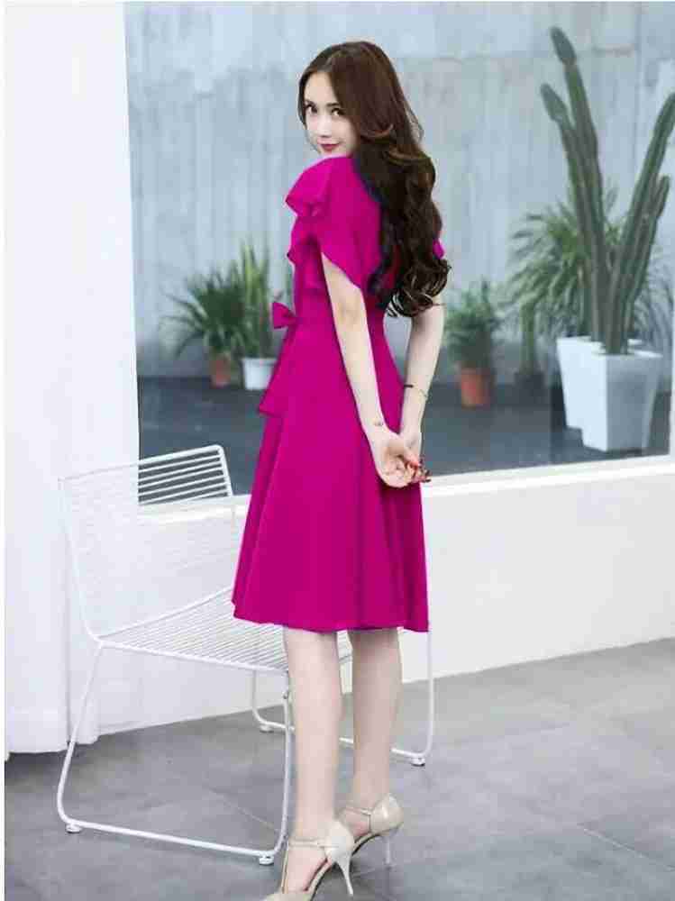 Hot pink knee length shop dress