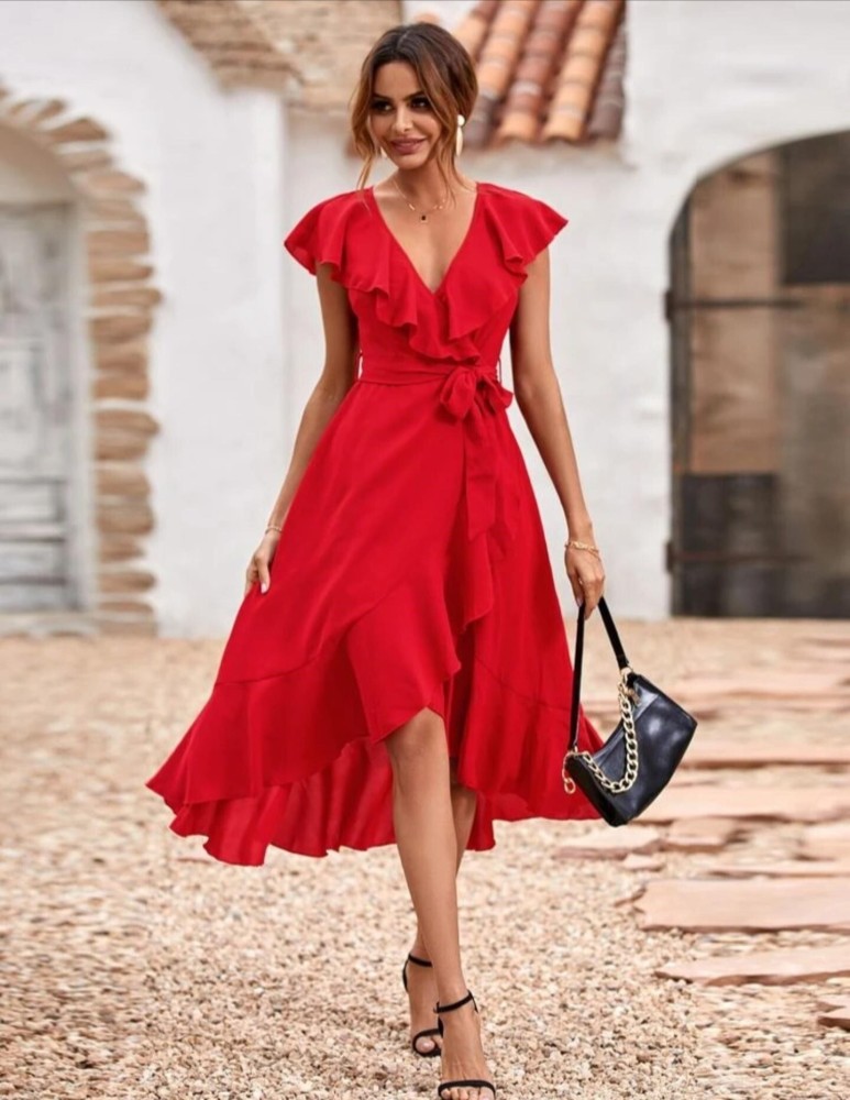 Flipkart hot sale red dress