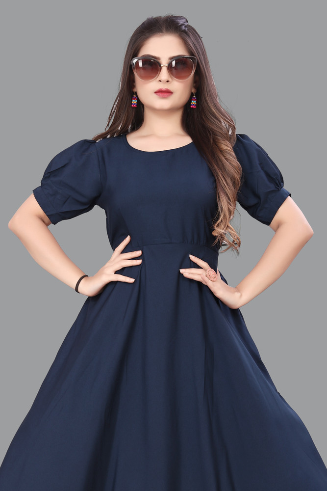 Blue frocks deals for ladies