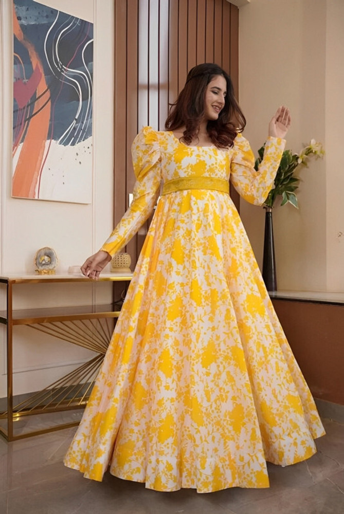 Yellow colour frock store