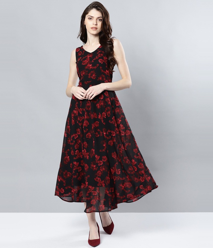 HARPA Women Maxi Black Dress - Buy HARPA Women Maxi Black Dress Online at  Best Prices in India | Flipkart.com