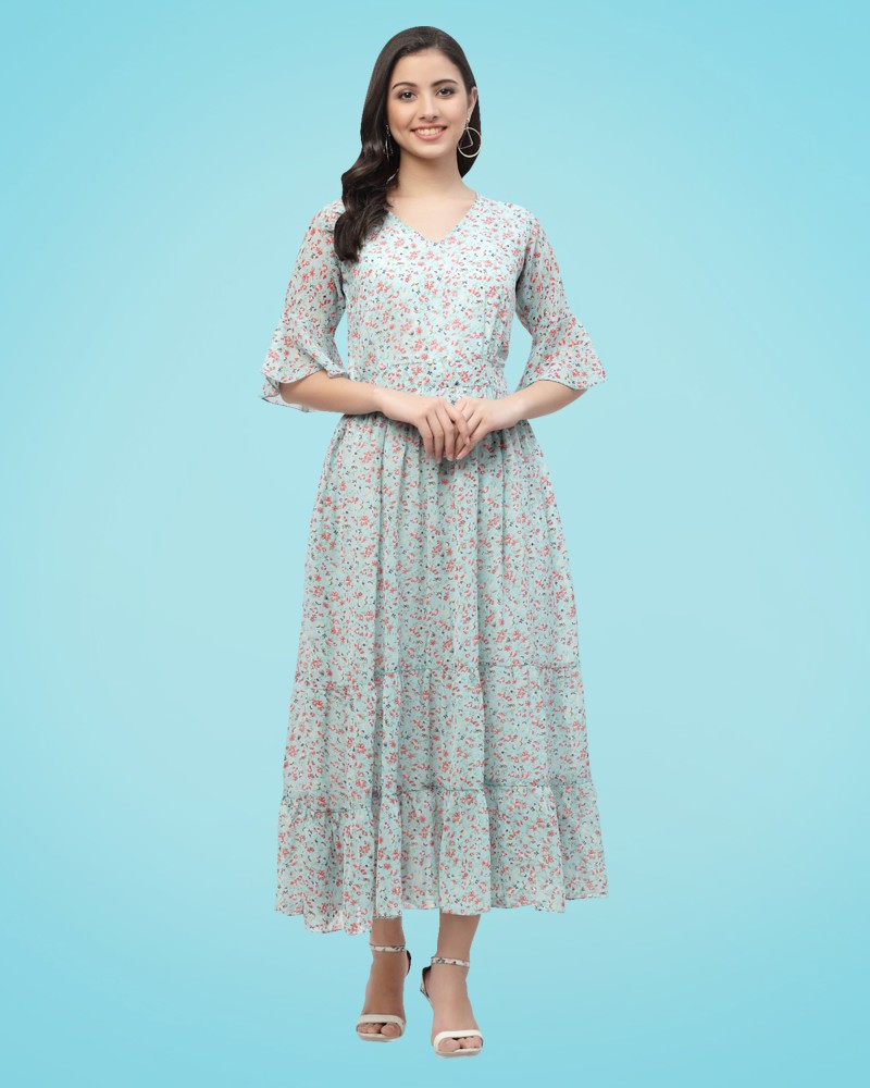 HARPA Women Fit and Flare Multicolor Dress - Buy HARPA Women Fit and Flare  Multicolor Dress Online at Best Prices in India