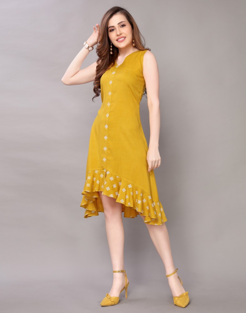 Mustard yellow kurti outlet flipkart