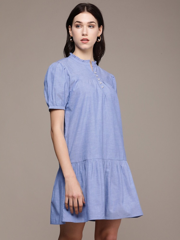 French connection light blue cheap dress