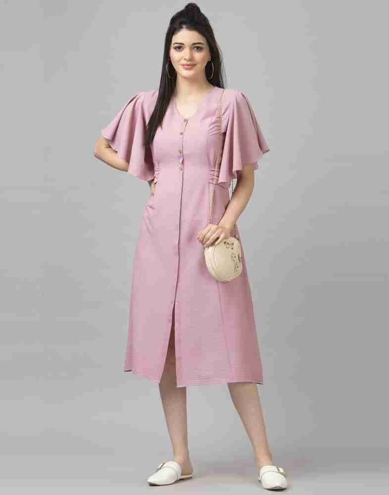 Samaya Women A-line Pink Dress - Buy Samaya Women A-line Pink Dress Online  at Best Prices in India