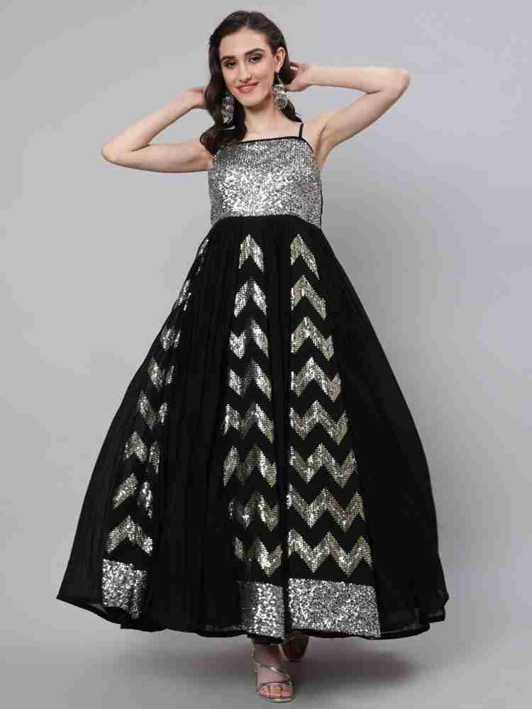 Black white clearance and silver dress