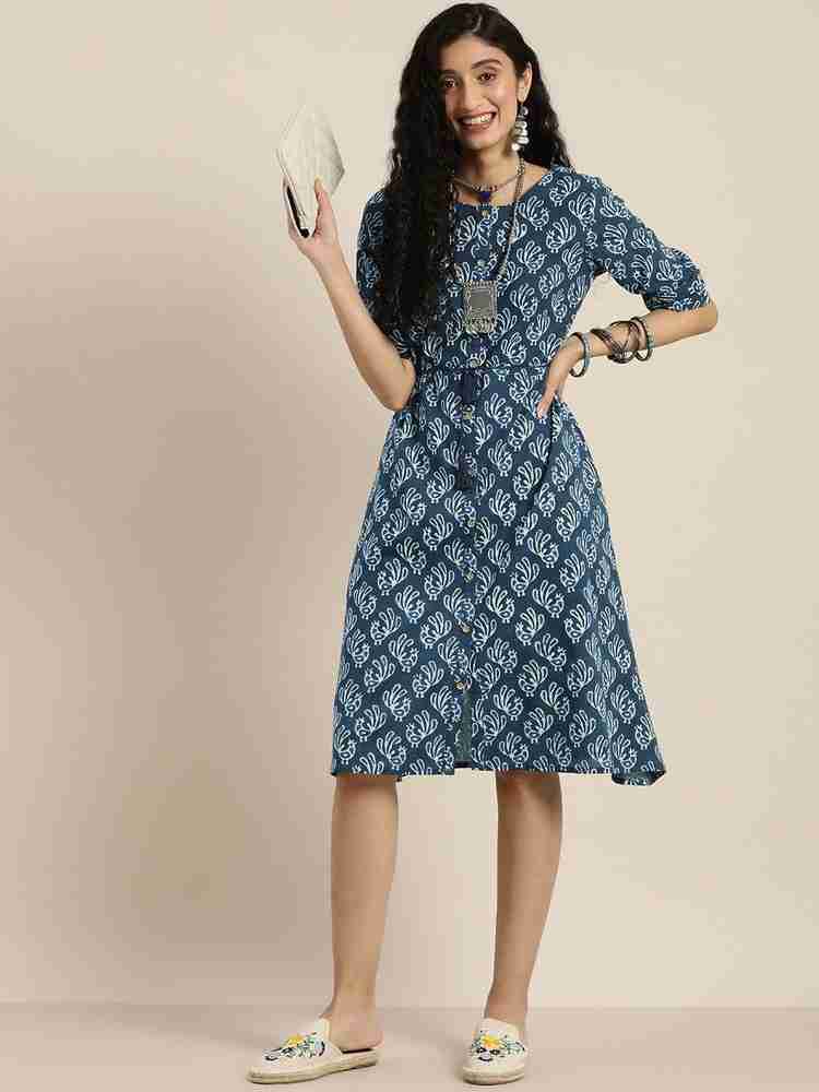 Taavi Women Fit and Flare Blue Dress Buy Taavi Women Fit and Flare Blue Dress Online at Best Prices in India Flipkart