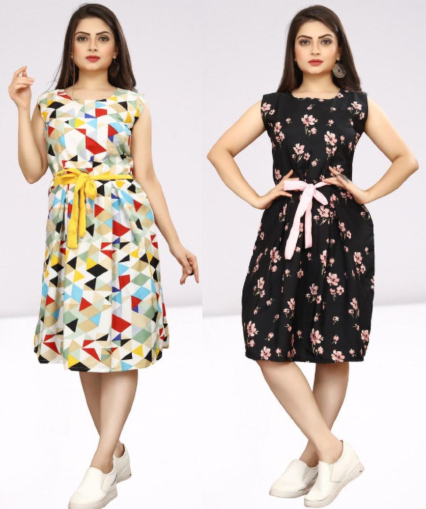 Bhakti Fashion Women A line Multicolor Dress Buy Bhakti Fashion Women A line Multicolor Dress Online at Best Prices in India Flipkart