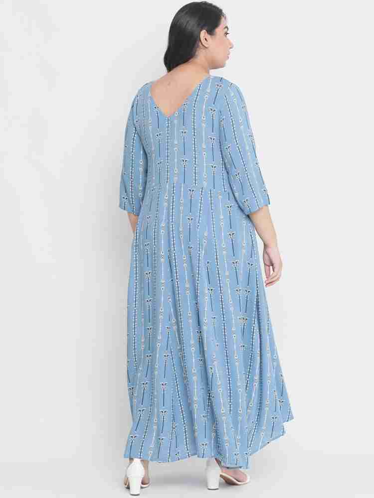 Buy Amydus Women A-line Blue Dress Online at Best Prices in India