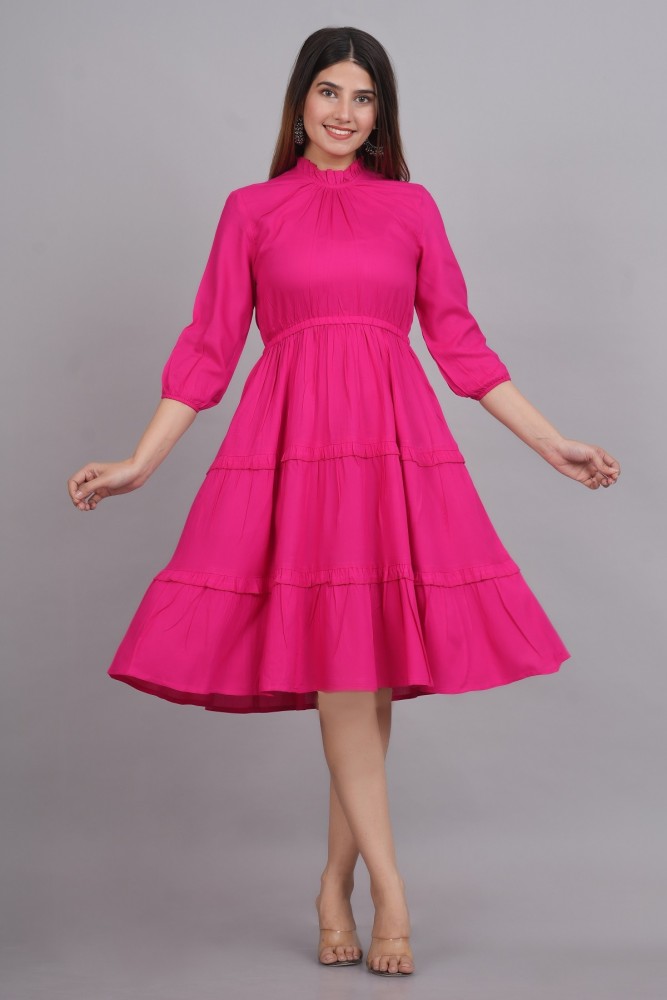 Pink colour best sale short dress