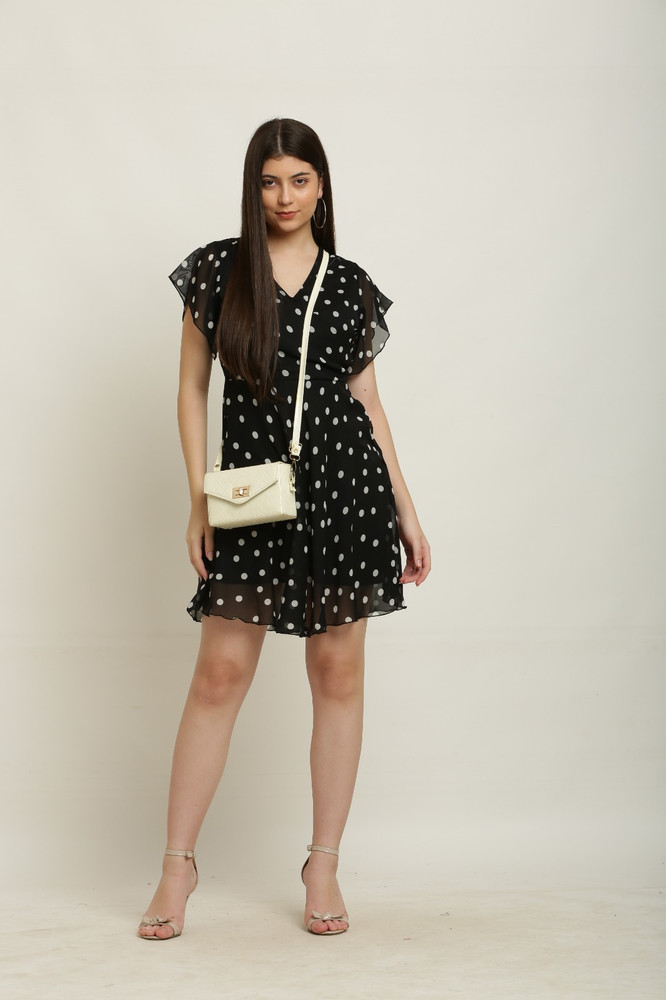 SALONI STYLE Women A line Black White Dress Buy SALONI STYLE Women A line Black White Dress Online at Best Prices in India Flipkart