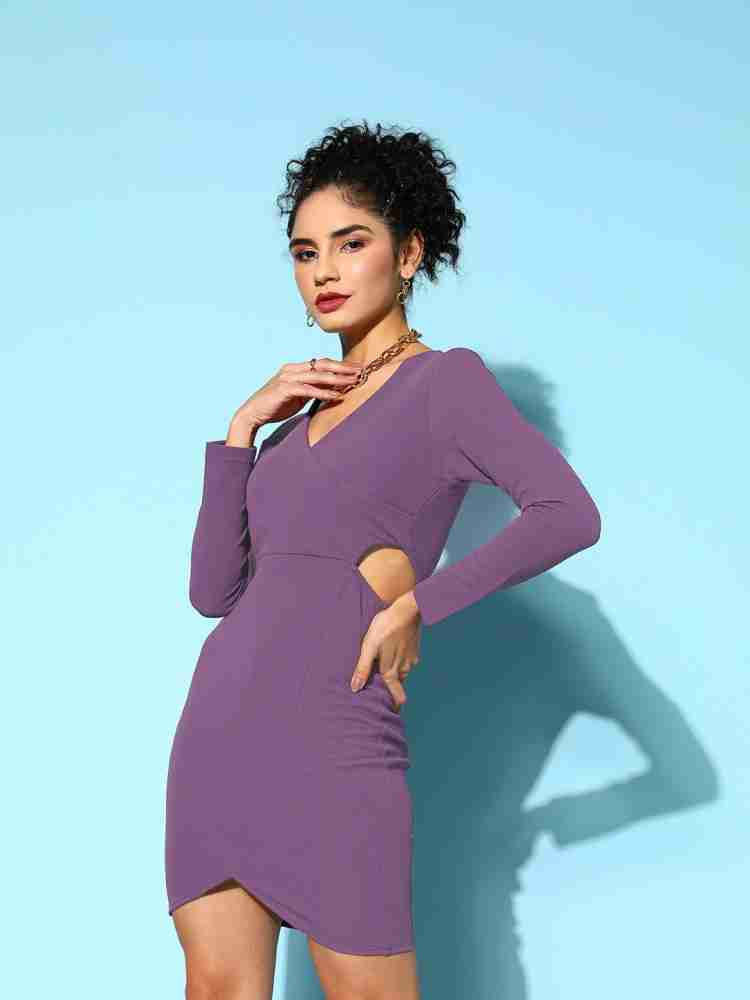 SASSAFRAS Women Sheath Purple Dress - Buy SASSAFRAS Women Sheath Purple  Dress Online at Best Prices in India