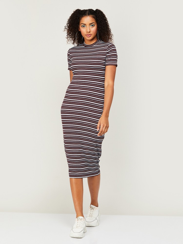 Maroon and white striped t discount shirt dress