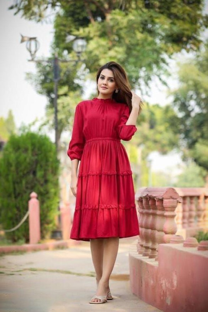 red spring dress