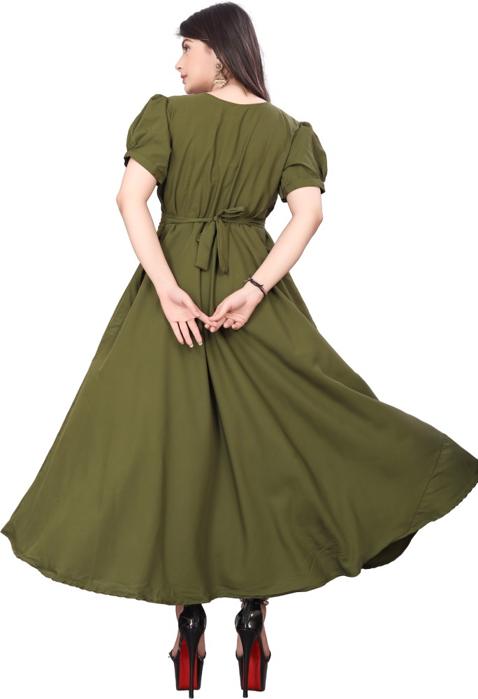 SP CREATION Women Gown Green Dress - Buy SP CREATION Women Gown Green Dress  Online at Best Prices in India