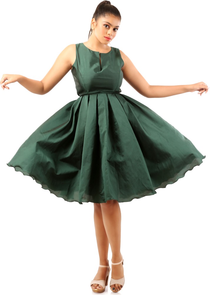 Dark green best sale one piece dress