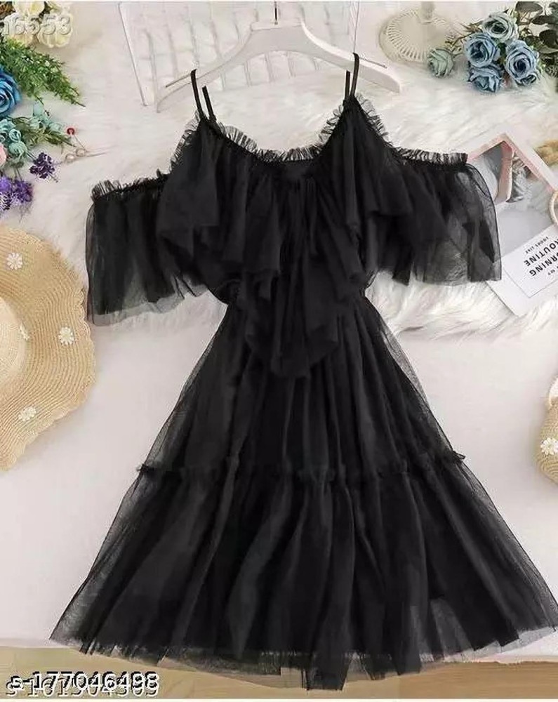 Zihas Fashion Women Fit and Flare Black Dress Buy Zihas Fashion Women Fit and Flare Black Dress Online at Best Prices in India Flipkart