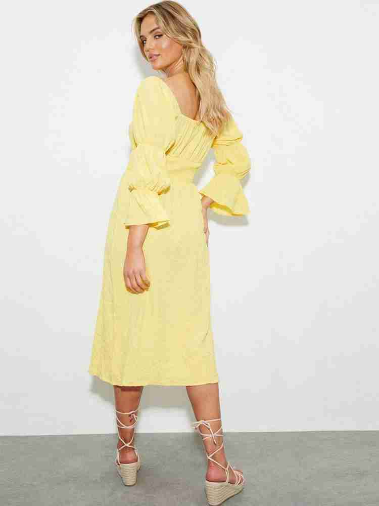 DOROTHY PERKINS Women Fit and Flare Yellow Dress Buy DOROTHY PERKINS Women Fit and Flare Yellow Dress Online at Best Prices in India Flipkart