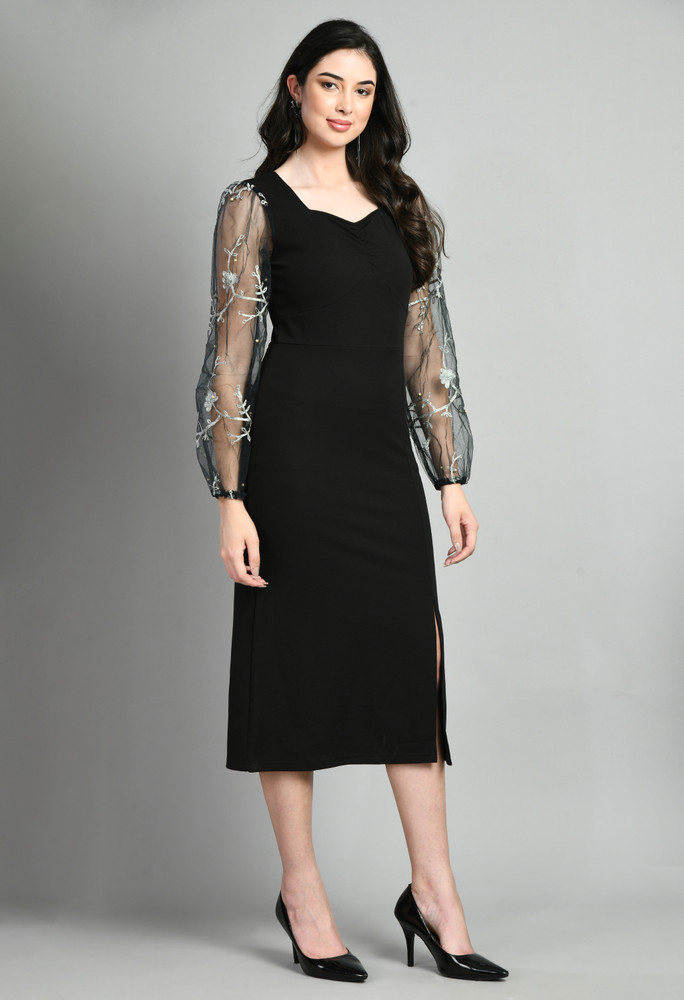 Coast black ceri outlet tulle knit dress