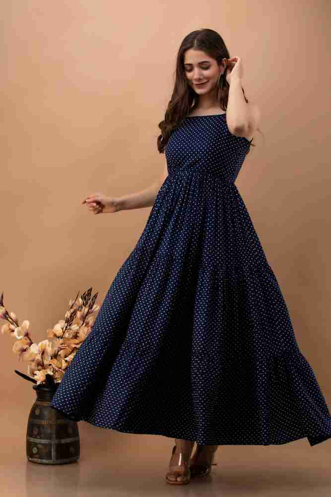 Daevish Women Maxi Blue Dress - Buy Daevish Women Maxi Blue Dress Online at Best  Prices in India