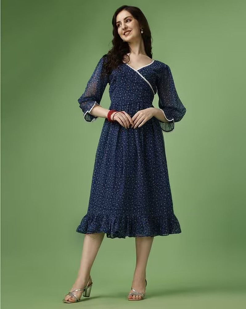 indian glory Women Fit and Flare Dark Blue Dress Buy indian glory Women Fit and Flare Dark Blue Dress Online at Best Prices in India Flipkart