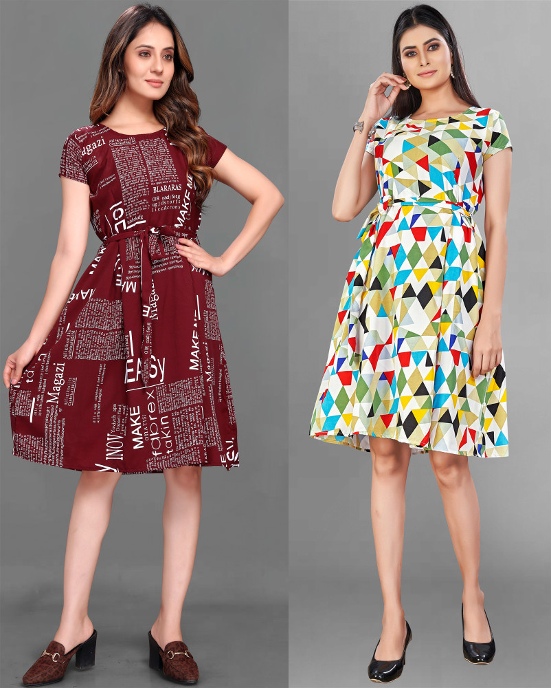 Gurudev fashion Women A line Multicolor Dress Buy Gurudev fashion Women A line Multicolor Dress Online at Best Prices in India Flipkart