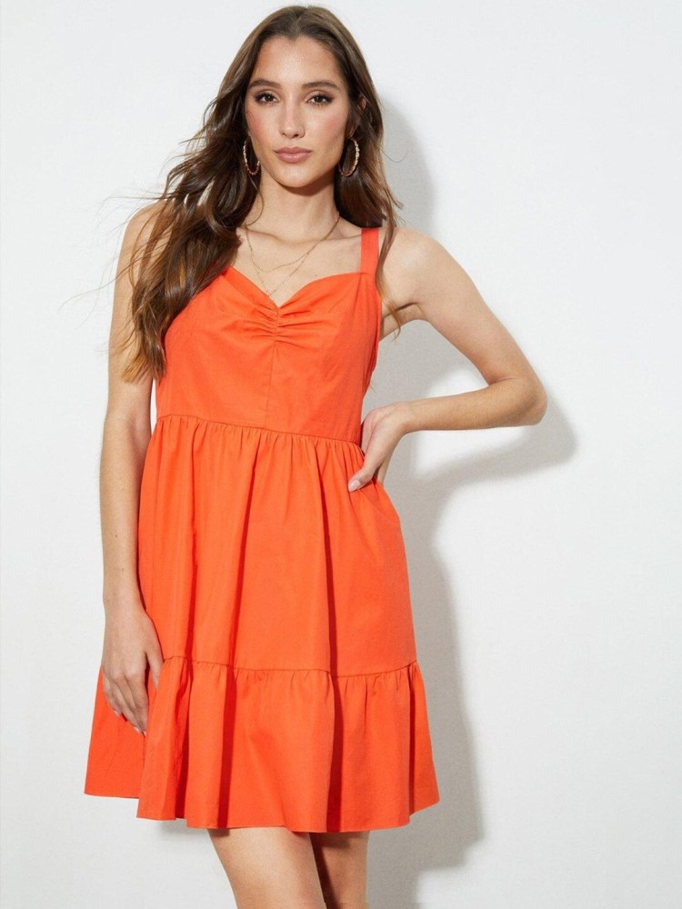 DOROTHY PERKINS Women Fit and Flare Orange Dress Buy DOROTHY