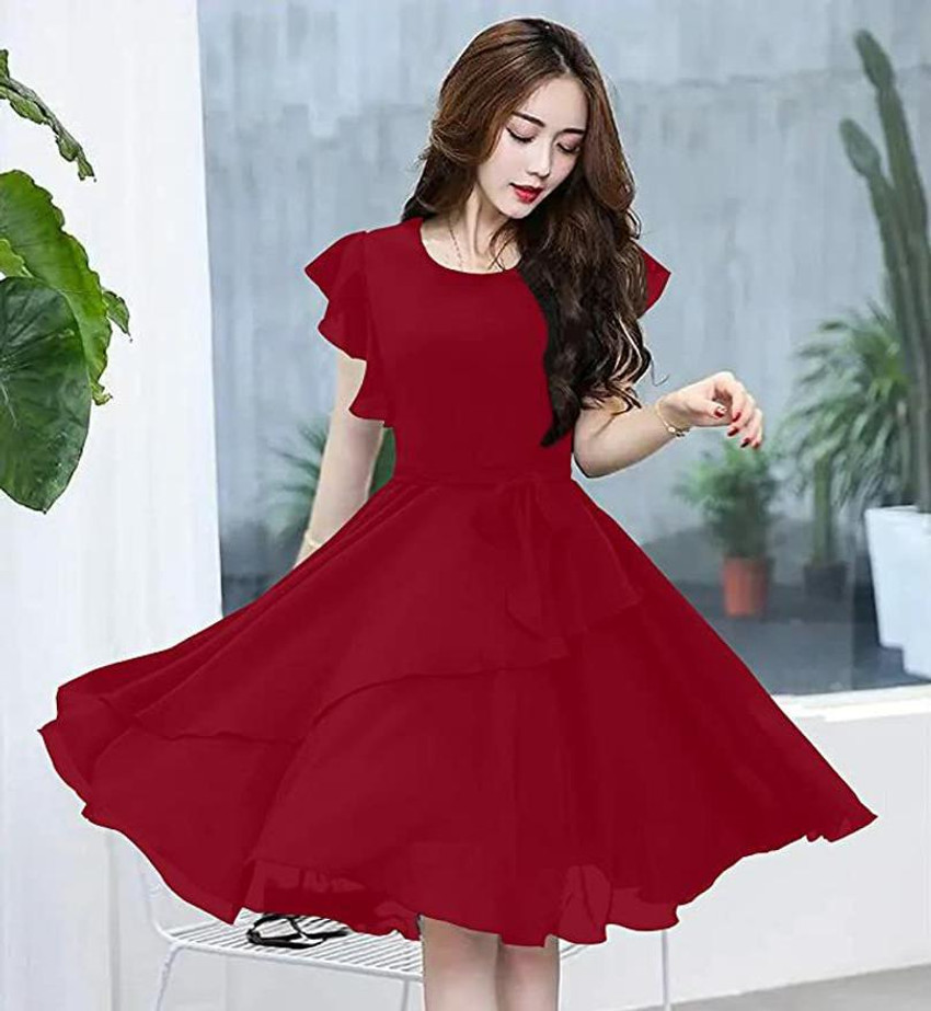 Red cheap short frock
