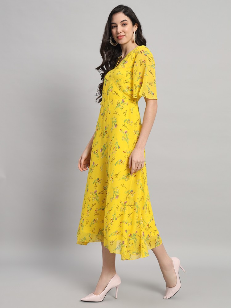 Yellow Fit and Flare Dresses