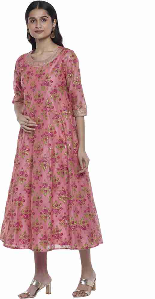 Rangmanch by Pantaloons Women Fit and Flare Pink Dress - Buy Rangmanch by  Pantaloons Women Fit and Flare Pink Dress Online at Best Prices in India