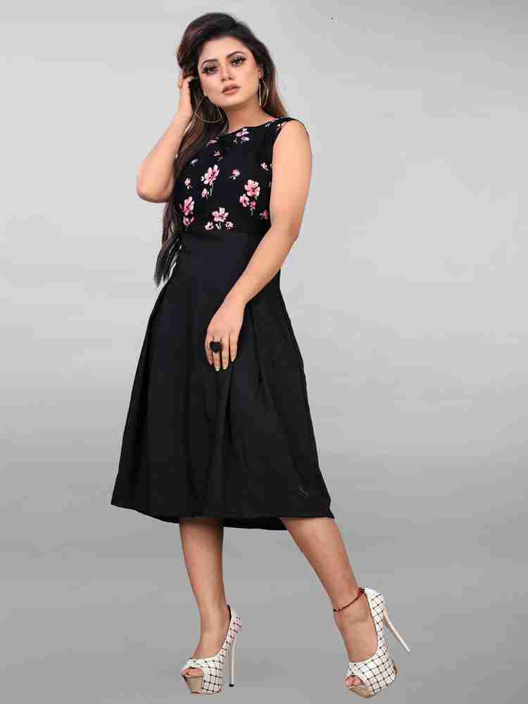 Activewear Women Fit and Flare Pink Black Dress Buy Activewear
