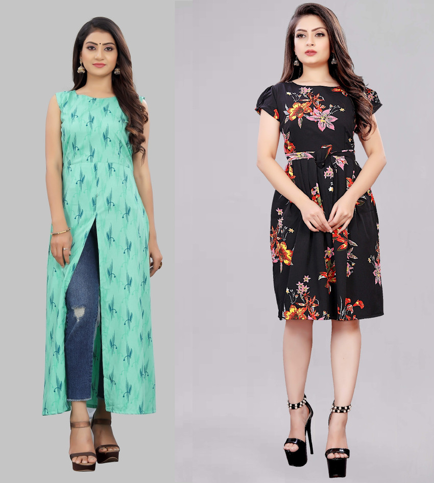 maruti fab Women Fit and Flare Green Dress Buy maruti fab Women Fit and Flare Green Dress Online at Best Prices in India Flipkart