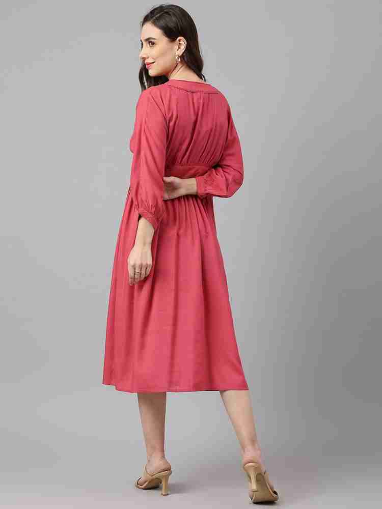 SIAH Women A-line Pink Dress - Buy SIAH Women A-line Pink Dress Online at  Best Prices in India