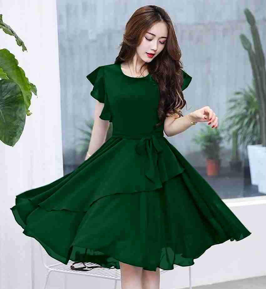 Green frock for girl shop