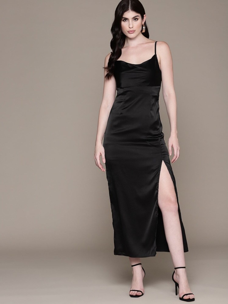 Black maxi dress store flipkart