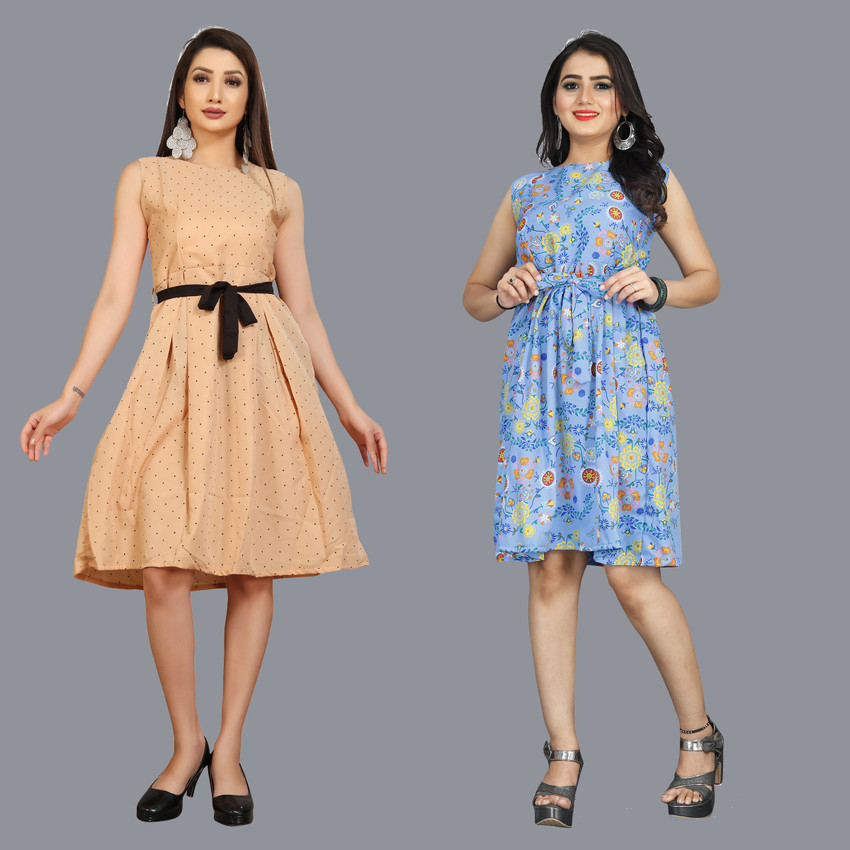 7800 GROUP Women Skater Light Blue Dress Buy 7800 GROUP Women