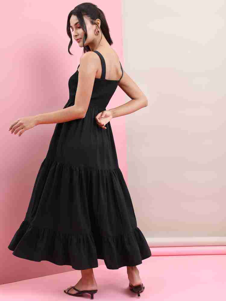 Black Cotton Maxi Dress