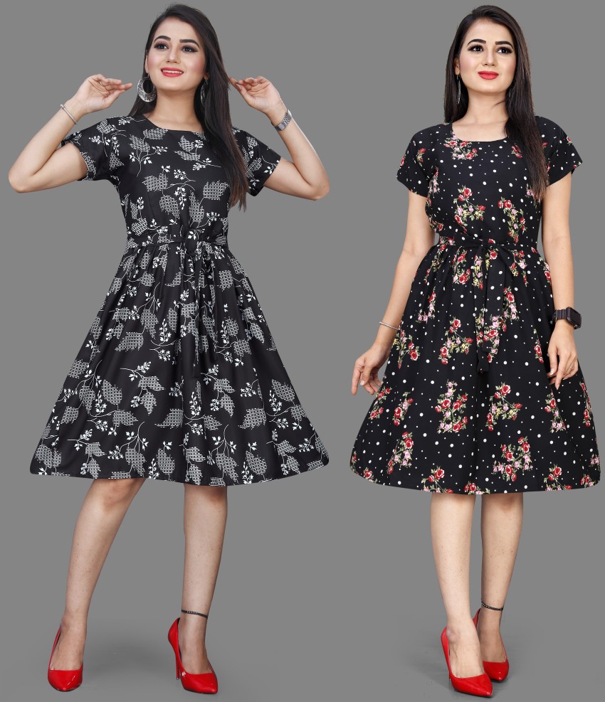 Fit and flare dress hot sale flipkart