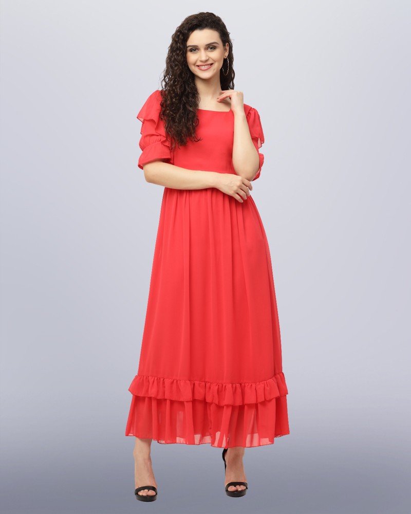 Red best sale dress flipkart