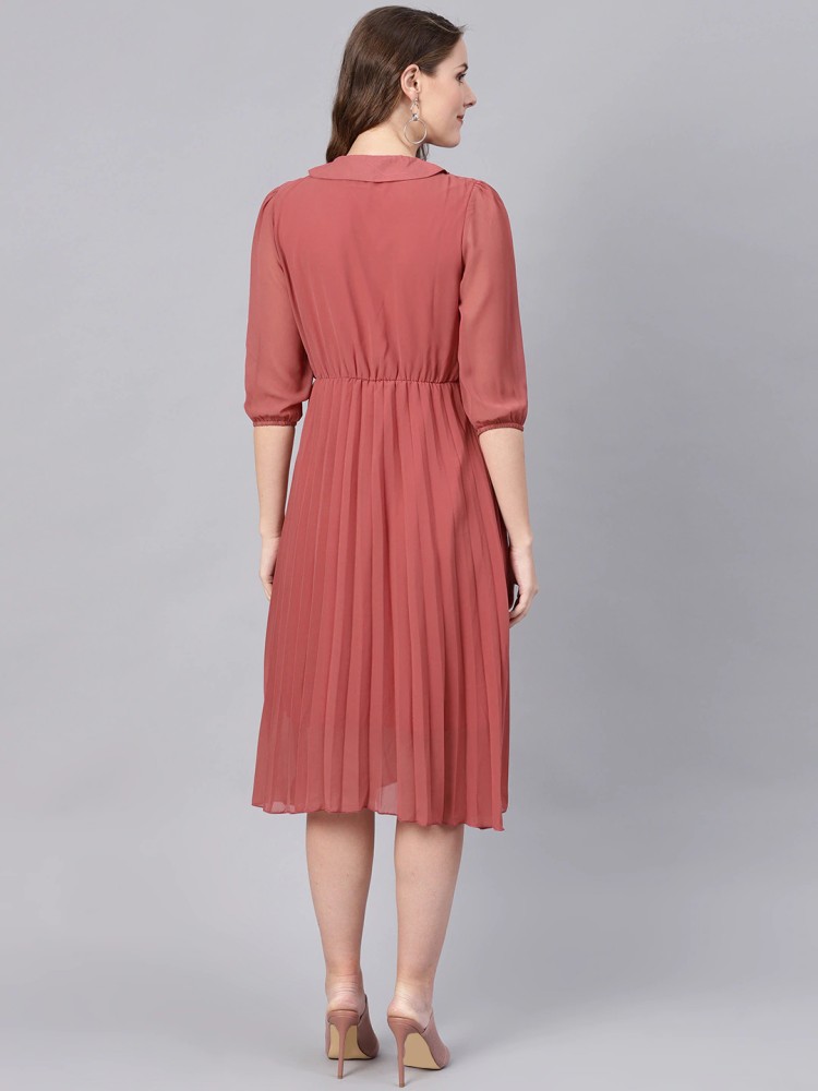 JYESHTA Women Fit and Flare Brown Dress - Buy JYESHTA Women Fit