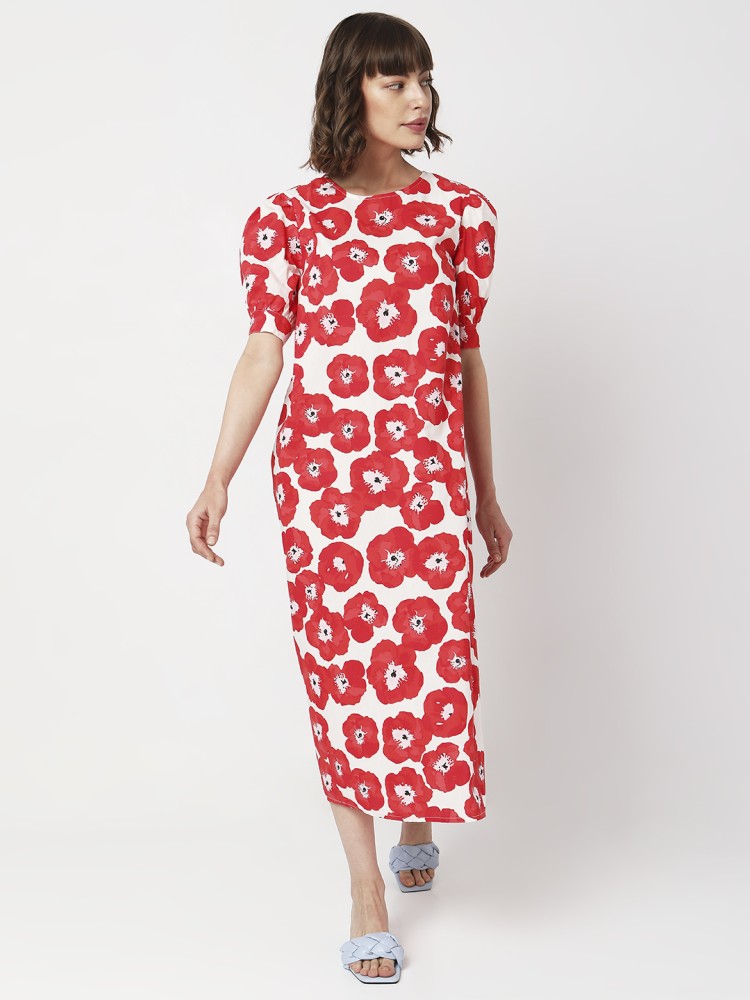 Vero moda red on sale polka dot dress