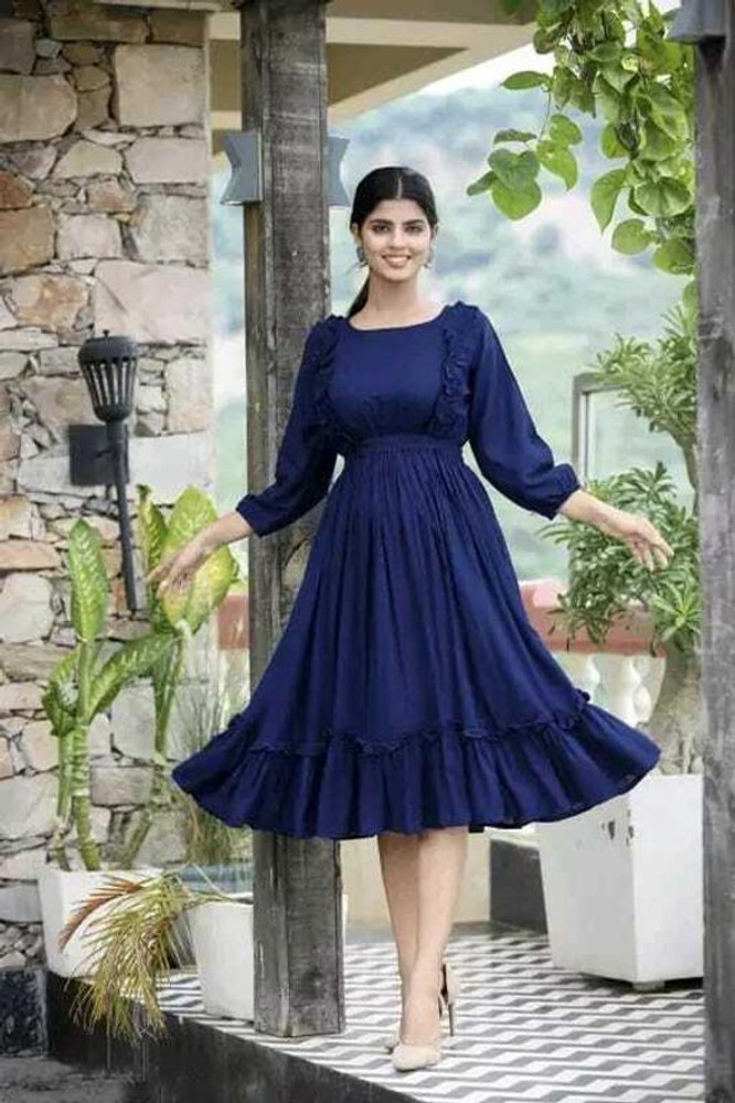 Minakshi Dutta Design Studio Women Fit and Flare Dark Blue Dress Buy Minakshi Dutta Design Studio Women Fit and Flare Dark Blue Dress Online at Best Prices in India Flipkart
