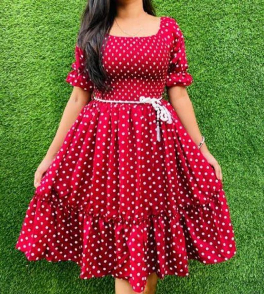 Polka Dot Dresses  Long Black & Red Dress for Women