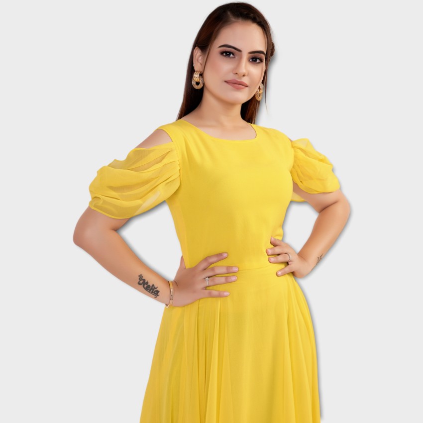 Light yellow colour clearance dress