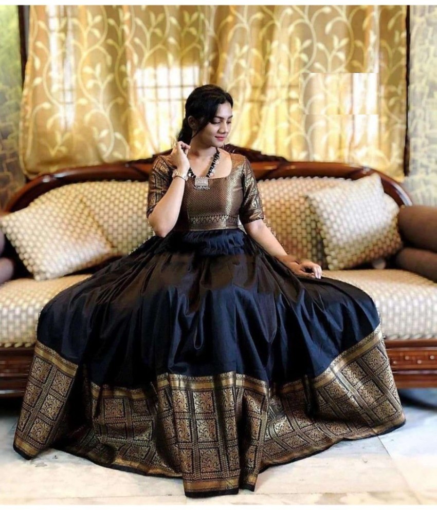 Black and shop gold indian gown