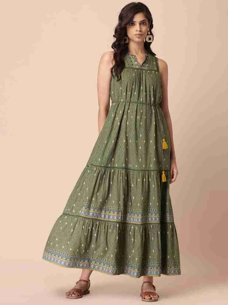 indya Women Ethnic Dress Green Dress - Buy indya Women Ethnic Dress Green  Dress Online at Best Prices in India