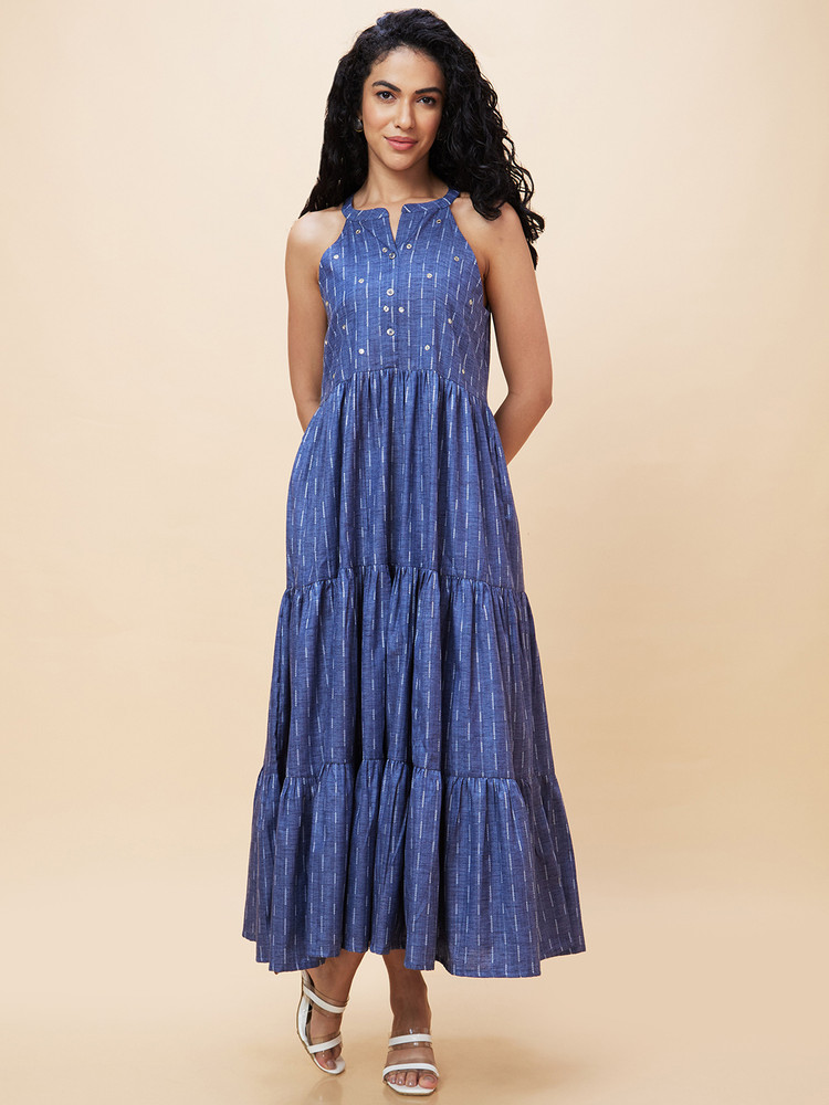 Globus Women A line Blue Dress Buy Globus Women A line Blue