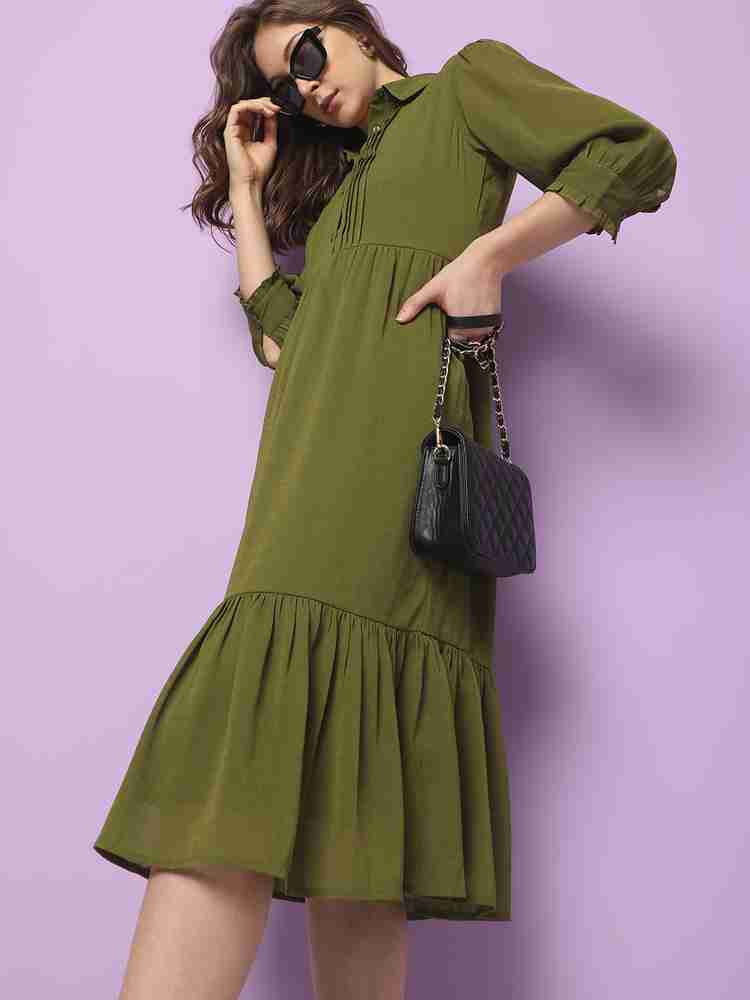 VERO MODA Women Shirt Dark Green Dress Buy VERO MODA Women Shirt Dark Green Dress Online at Best Prices in India Flipkart