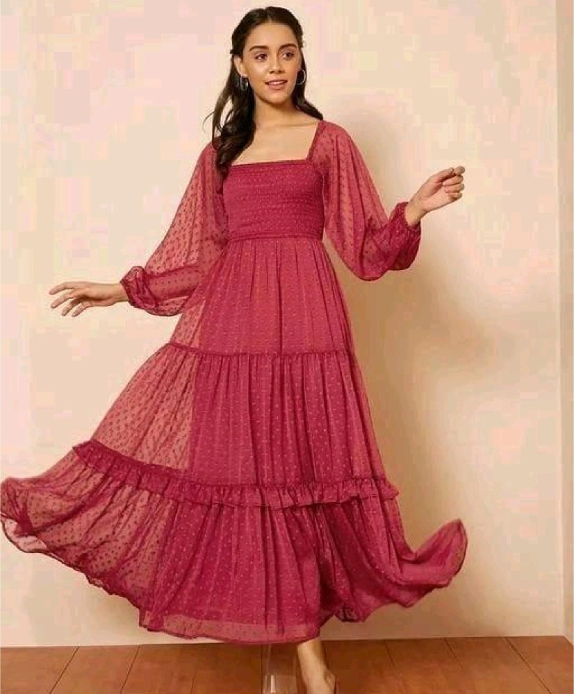 Lucky Fashion LB Women Maxi Pink Dress Buy Lucky Fashion LB Women Maxi Pink Dress Online at Best Prices in India Flipkart